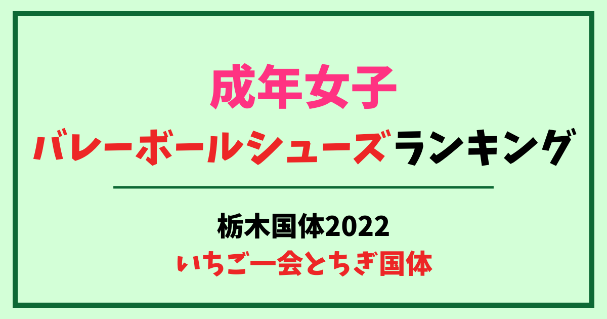成年女子バレーボールシューズランキング　栃木国体2022　いちご一会とちぎ国体